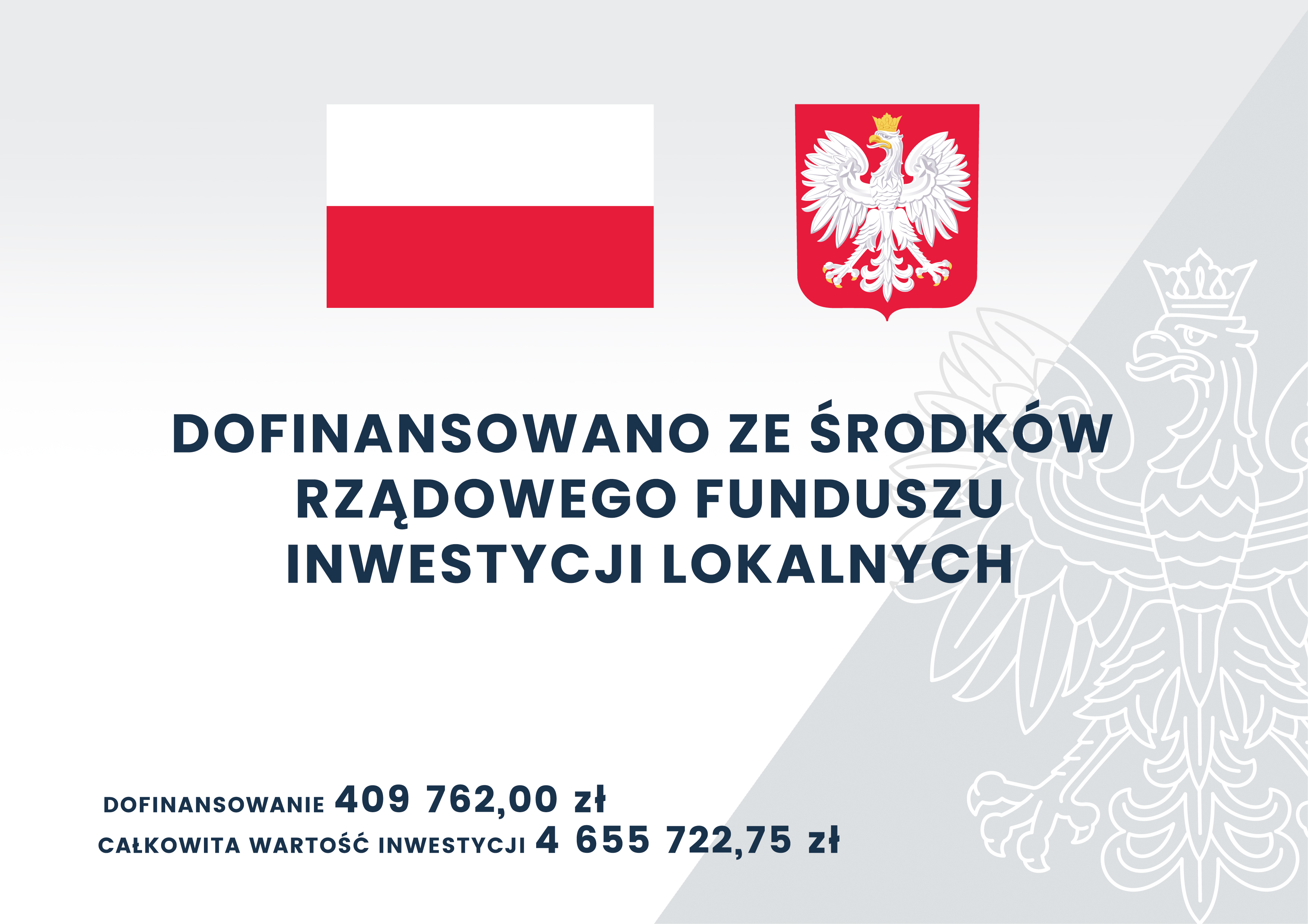 Tablica informacyjna o dofinansowaniu