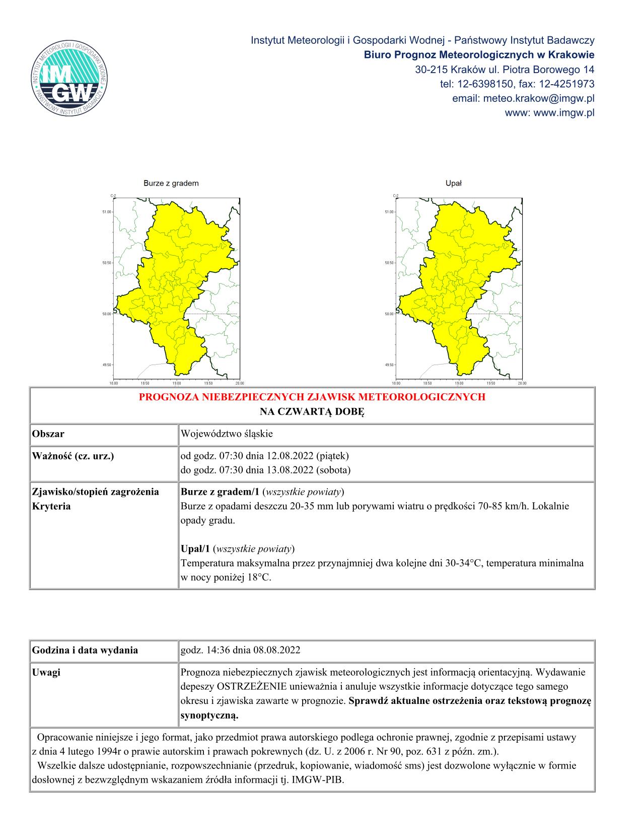 mapa wystąpienia zjawiska