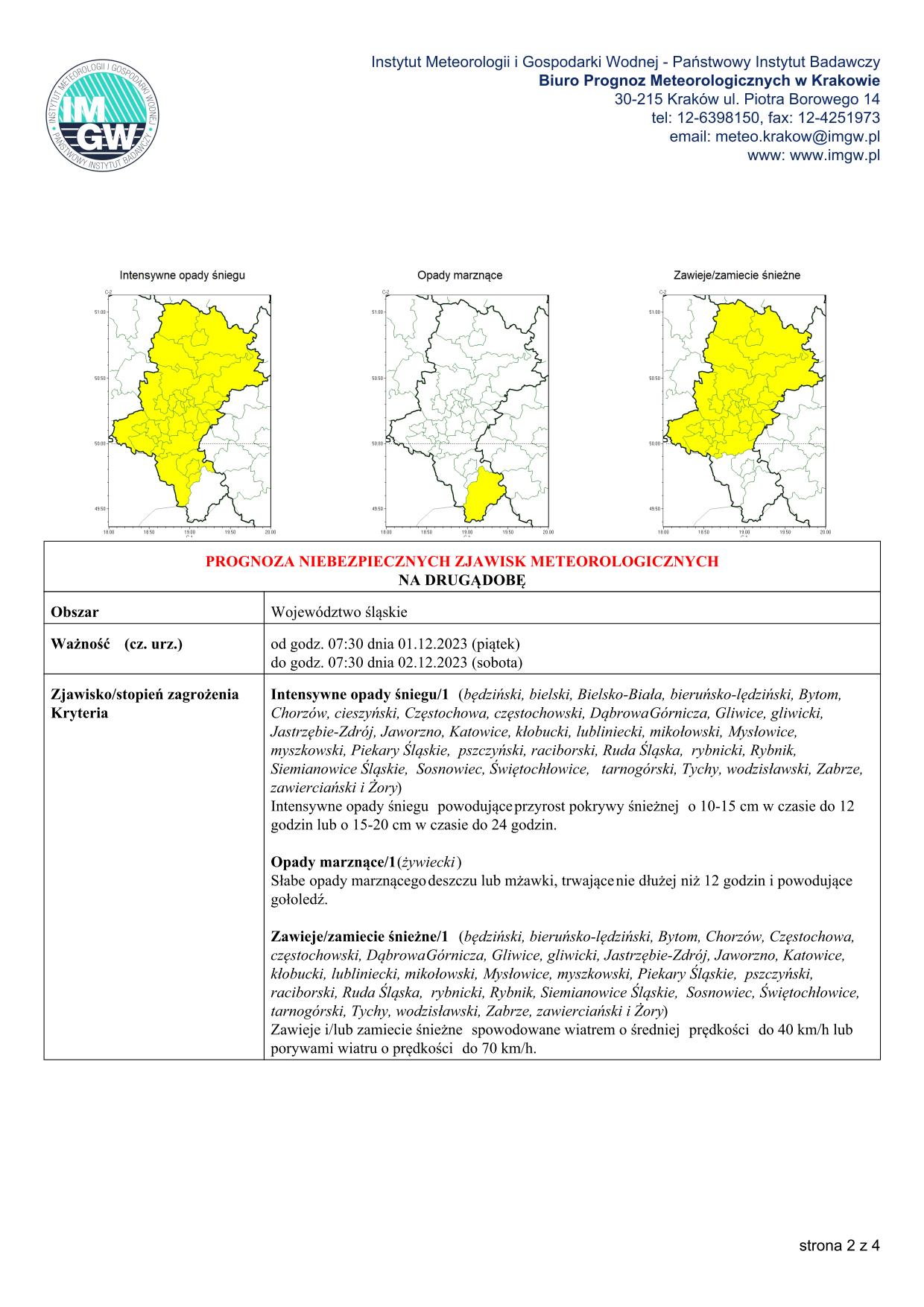 mapa wystąpienia zjawiska