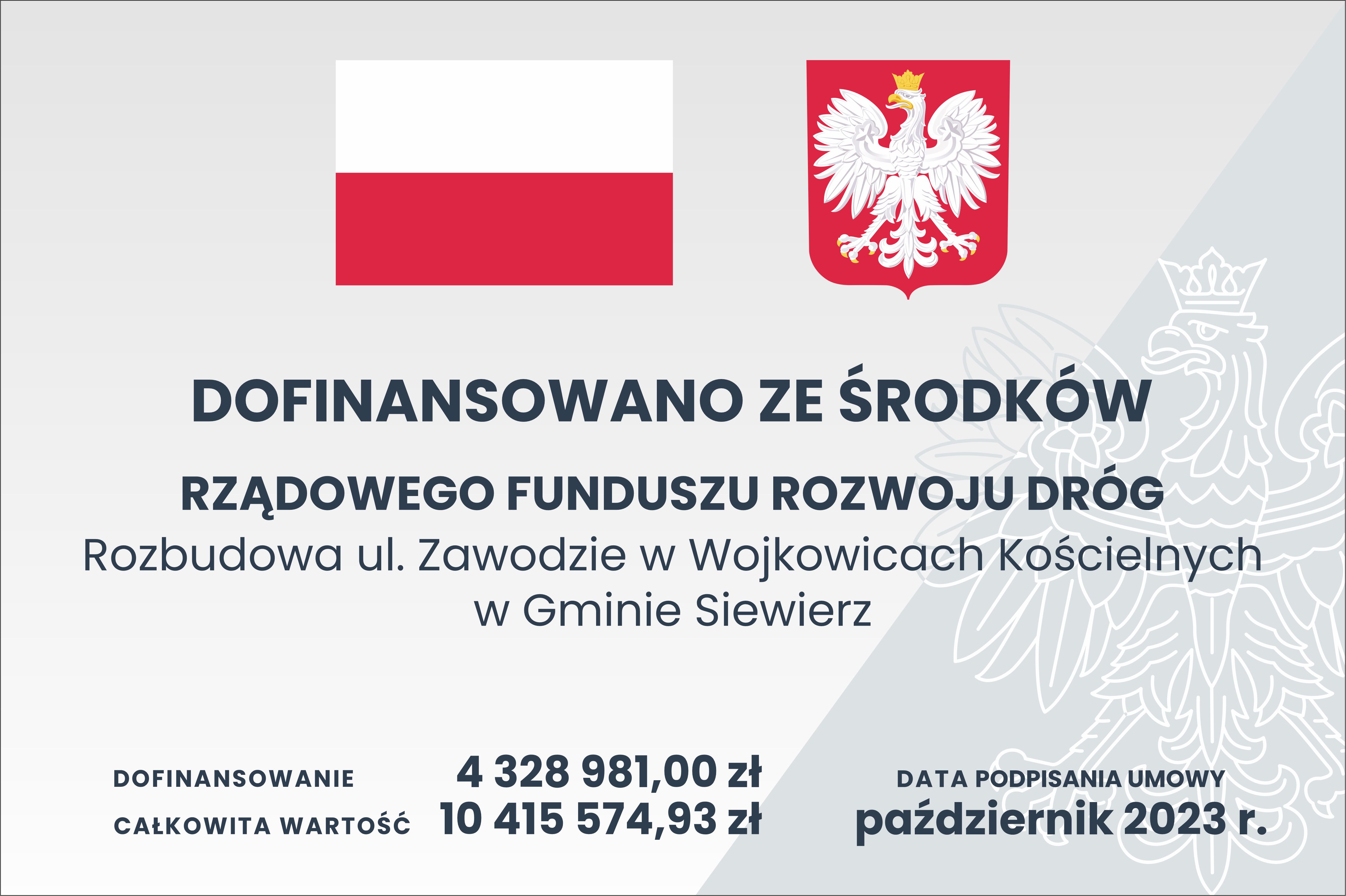 Tablica informacyjna o dofinansowaniu