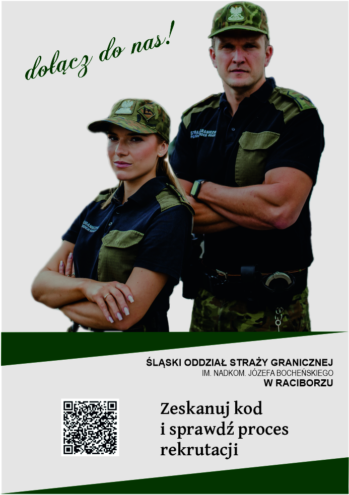 Śląski Oddział Straży Granicznej - plakat dot. rekrutacji