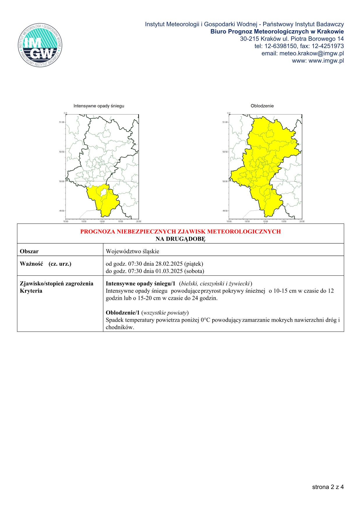 mapa wystąpienia zjawiska