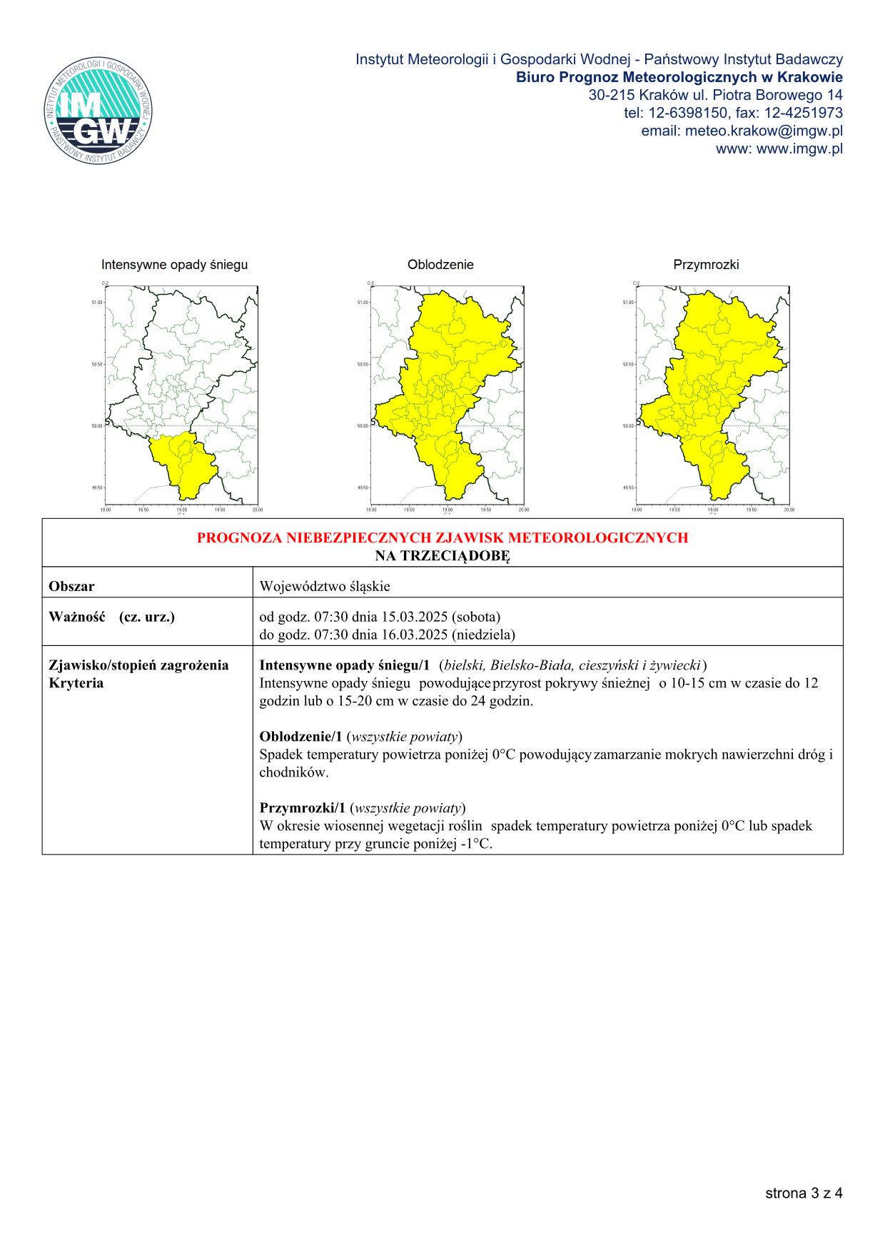 mapa wystąpienia zjawiska
