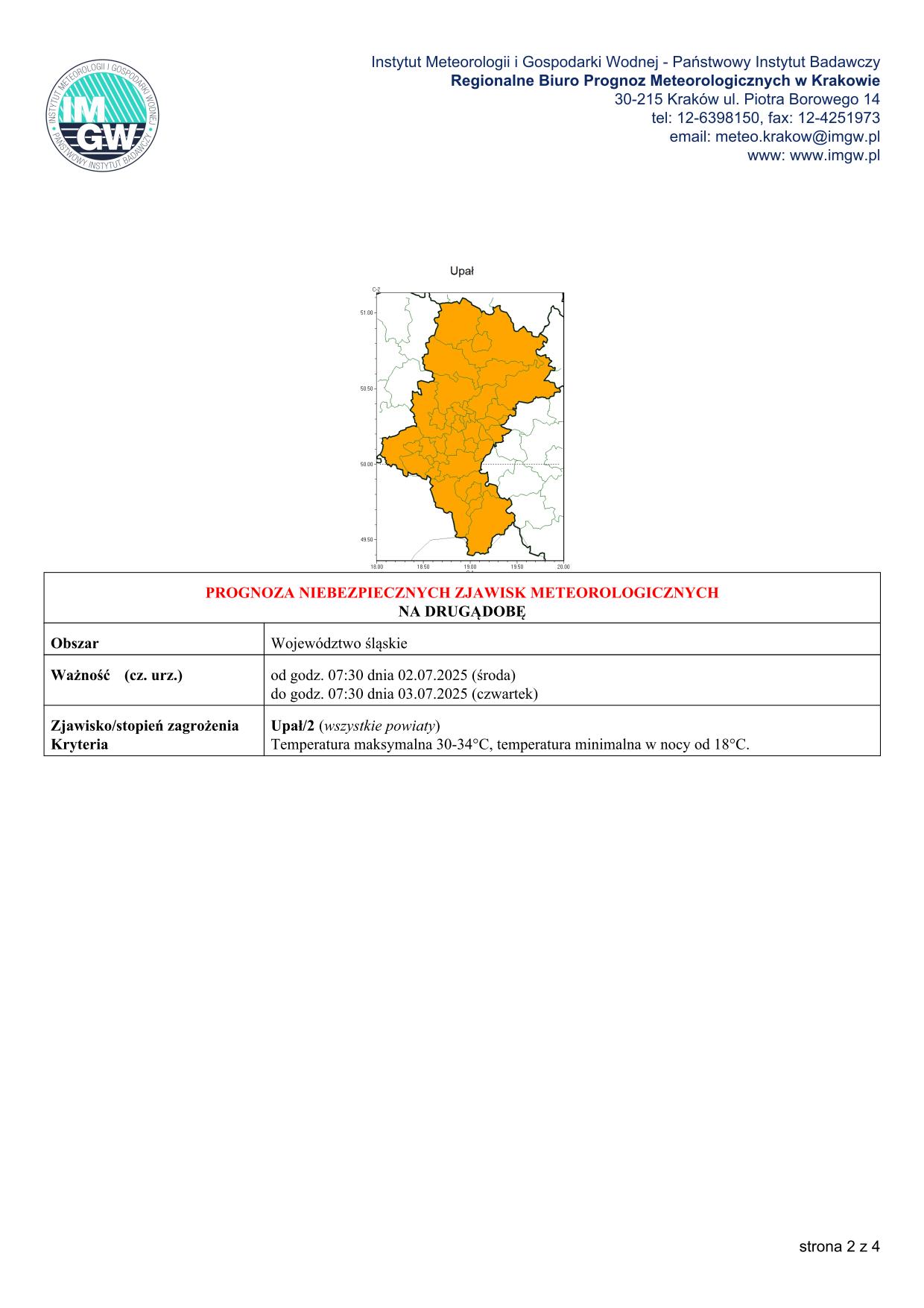 mapa wystąpienia zjawiska