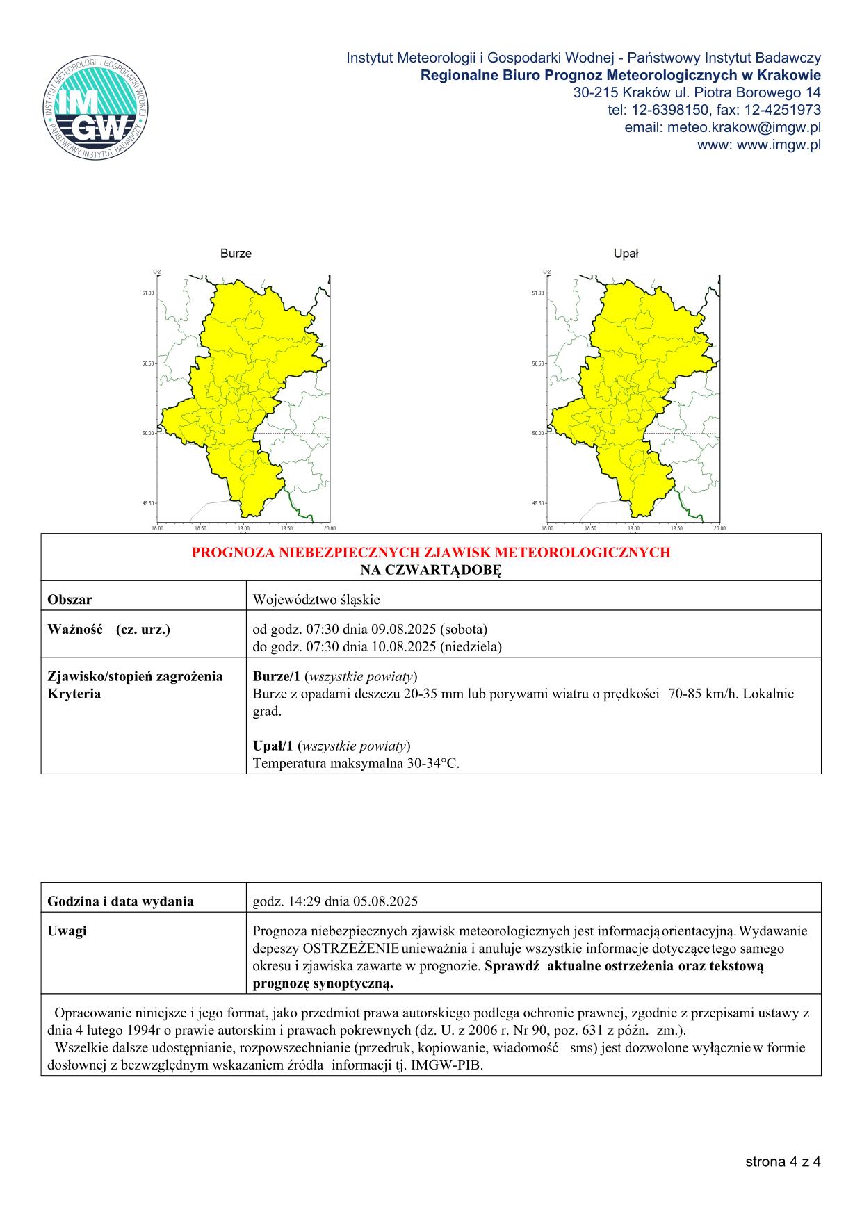 mapa wystąpienia zjawiska
