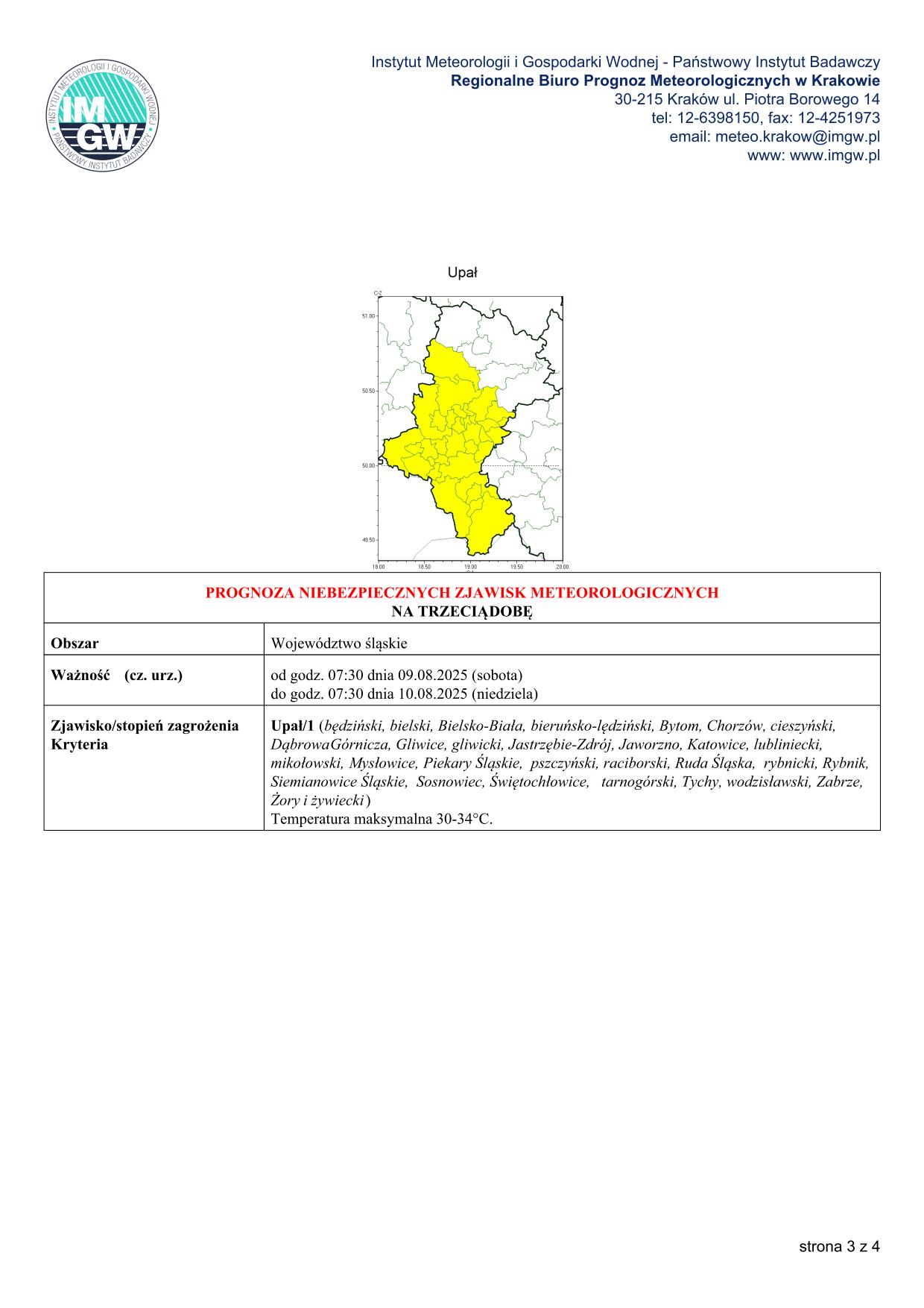 mapa wystąpienia zjawiska