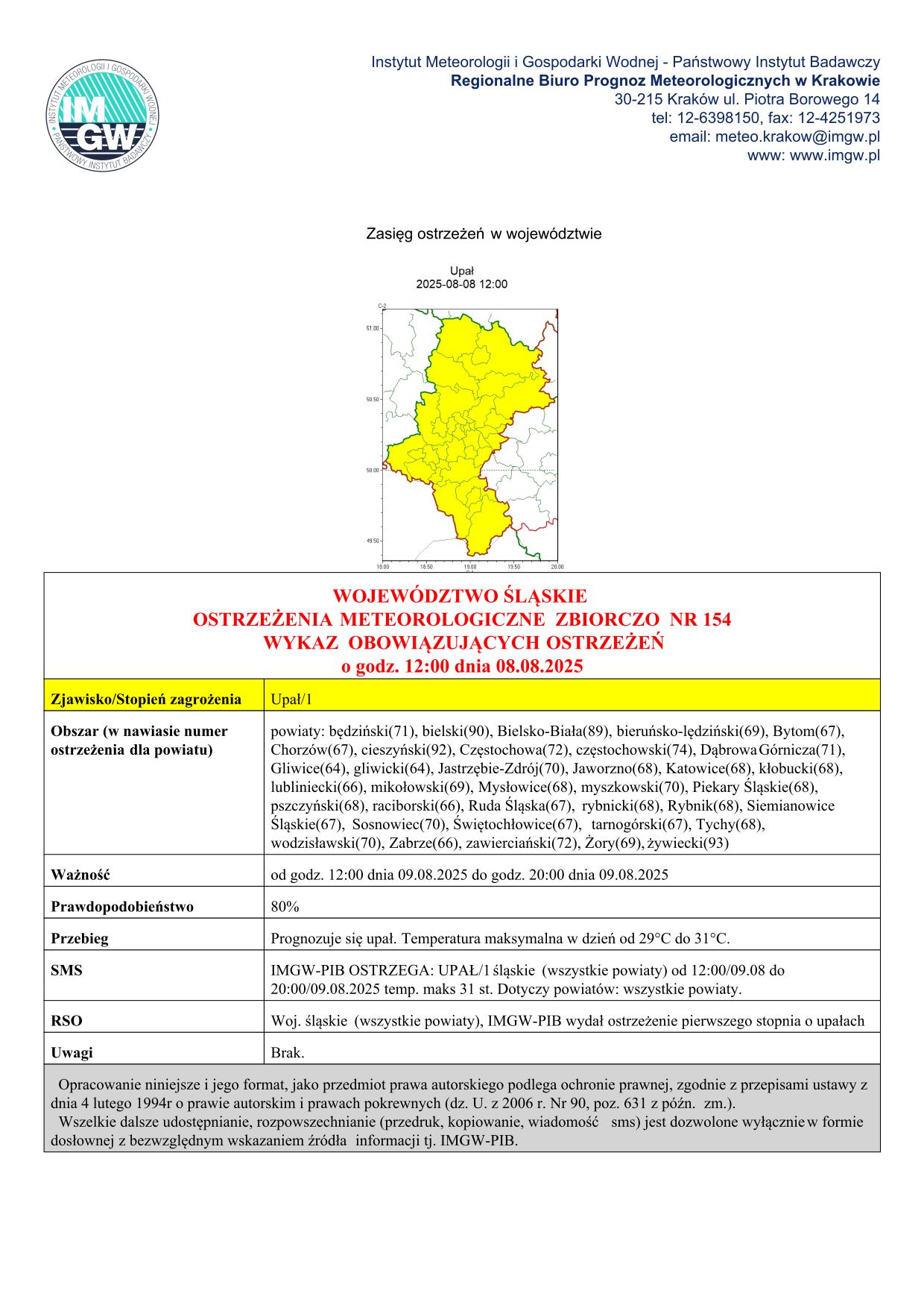 mapa wystąpienia zjawiska