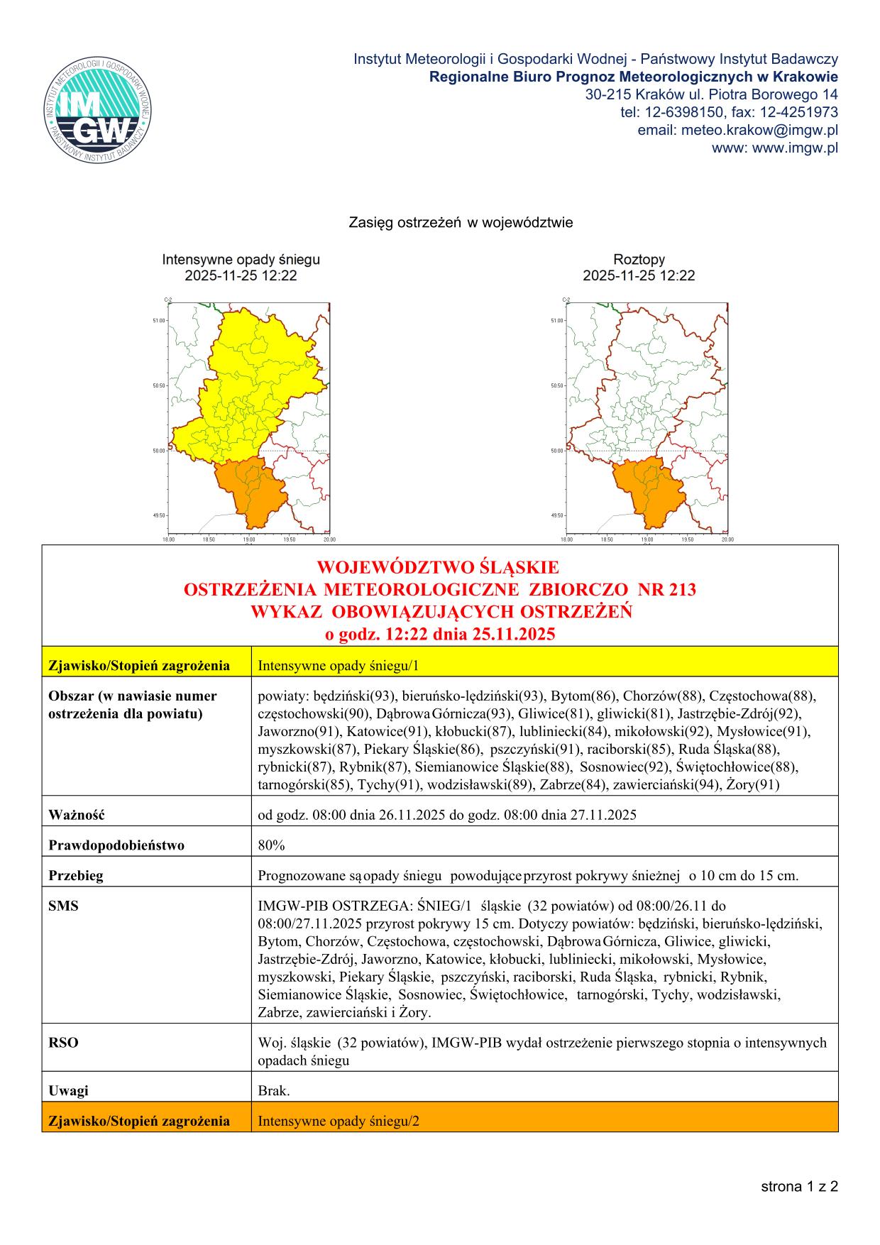 mapa wystąpienia zjawiska